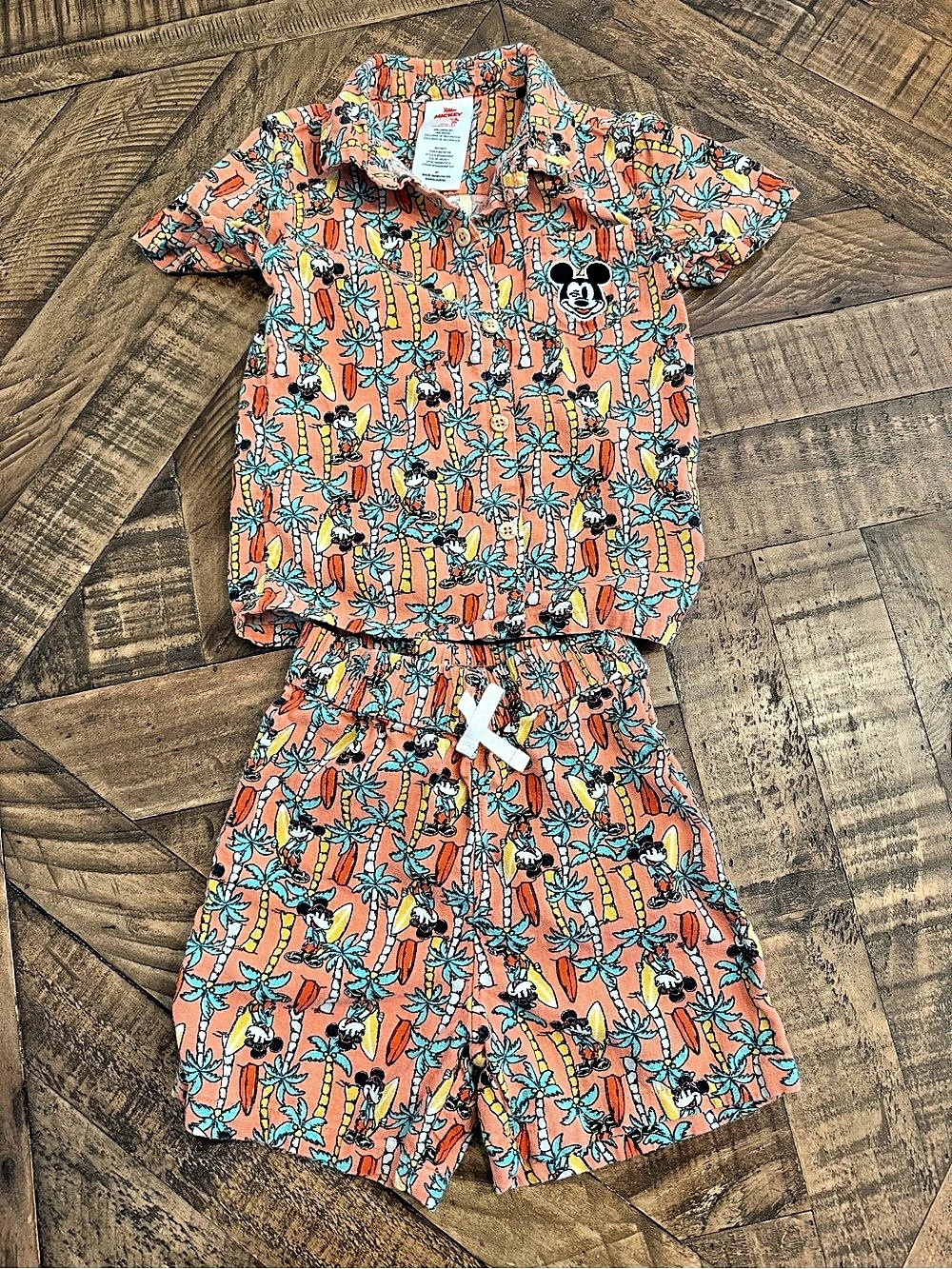 Disney Mickey Mouse matching set tropical print